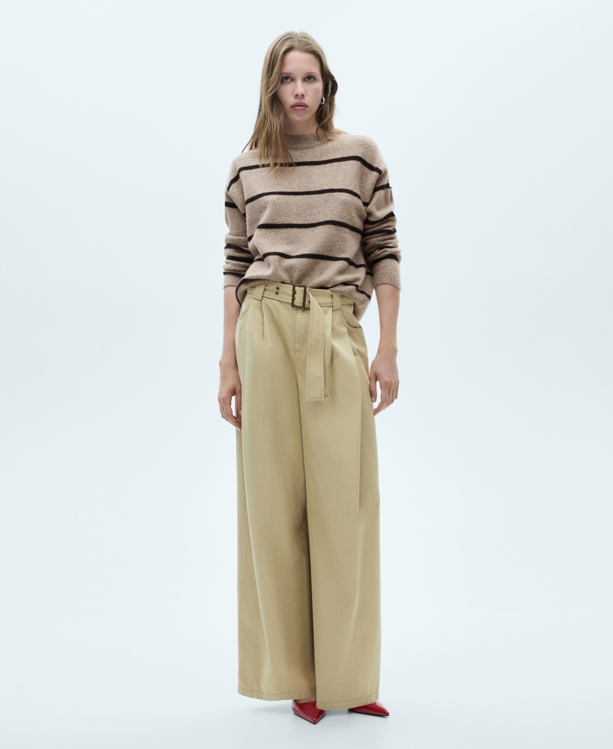 Mango Women's Knit Striped Sweater