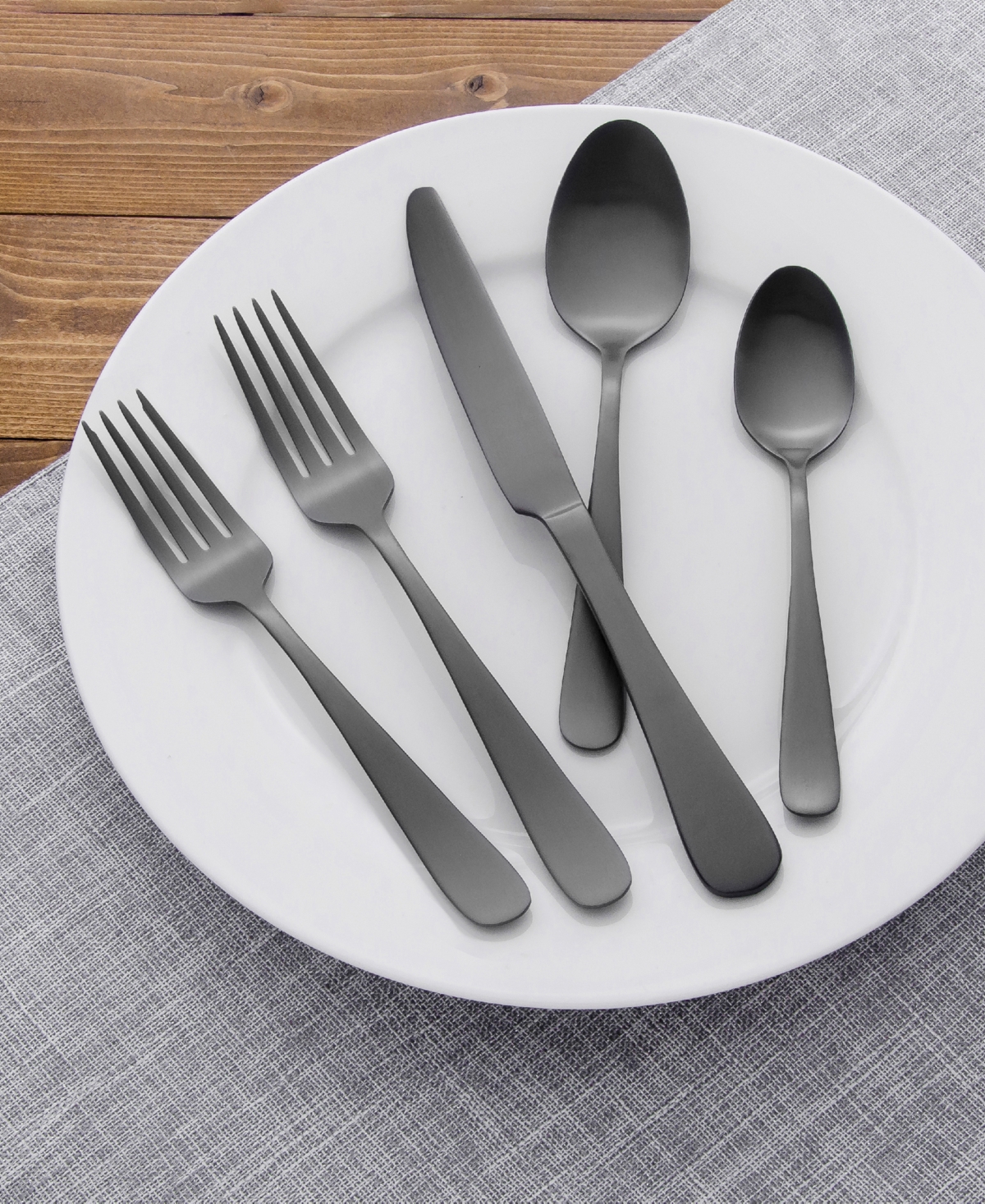 Kitchinox Alton Bay Black Satin 20-pc. Flatware Set, Service For 4 In Black