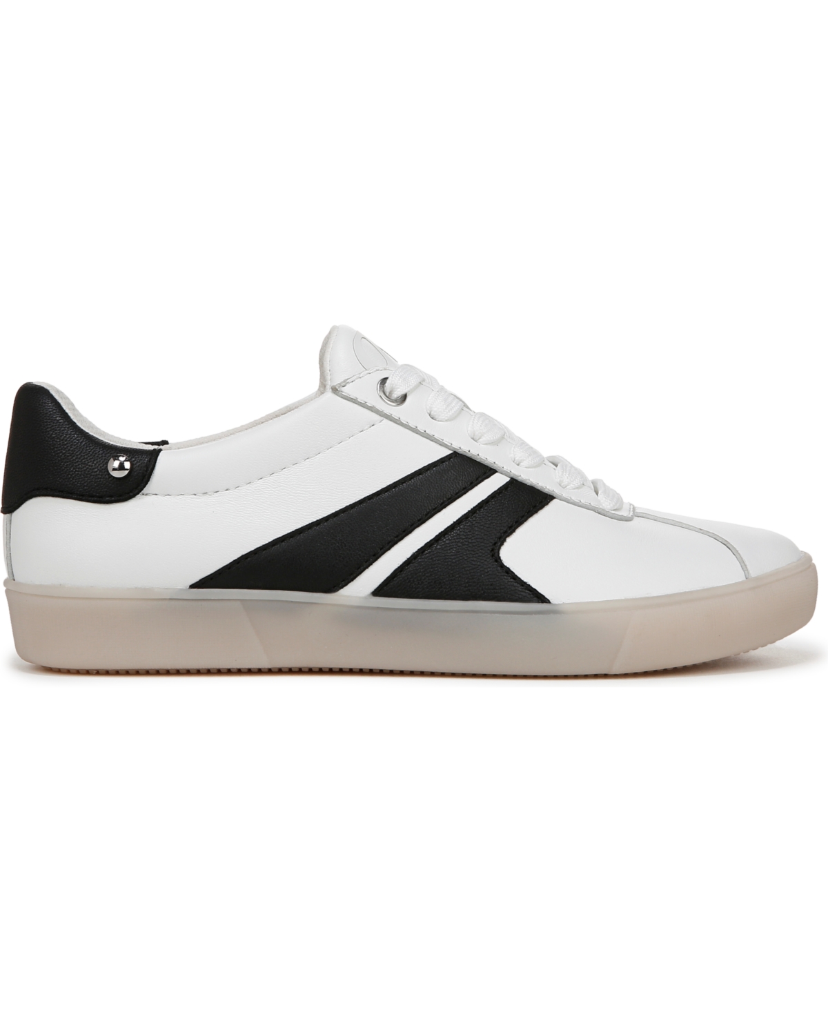 Naturalizer Women's Medina Round Toe Lace Up Sneakers In White,black Leather