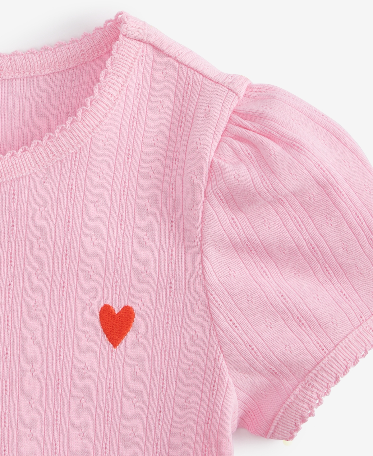 Epic Threads Toddler Girl Pointelle Heart T-shirt, Exclusively At Macy's In Bonbon