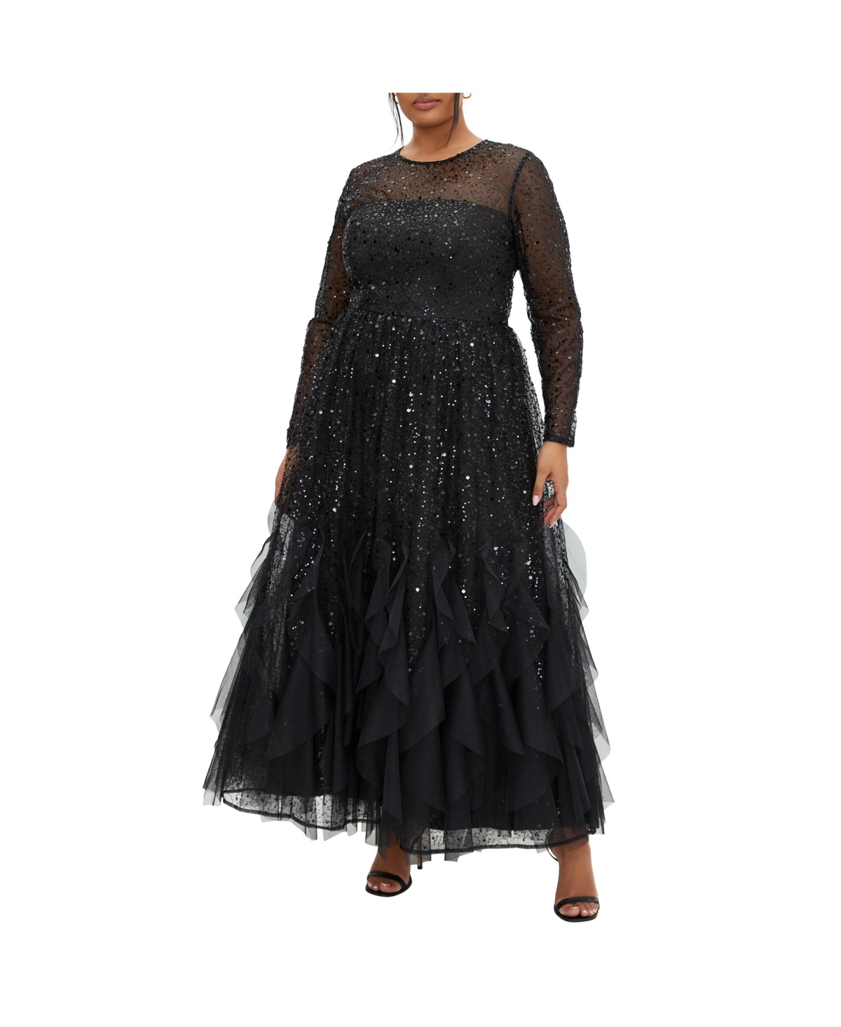 Plus Size Schiffer Maxi Dress - Black