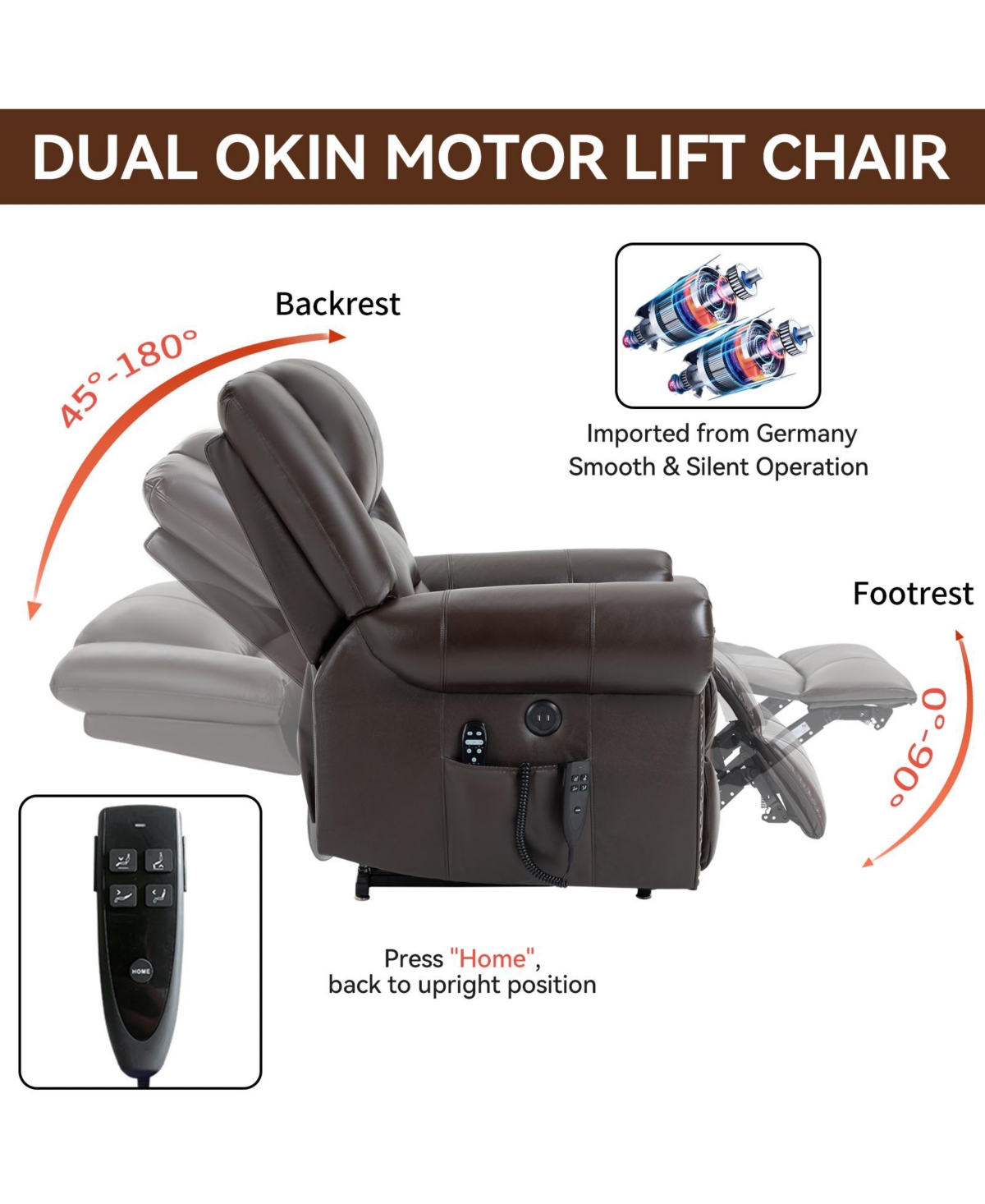Mondawe Power Lift Recliner Chair Heat Massage