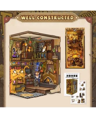 Book Nook Kit - DIY Miniature House Magic Dollhouse Kit for Adults Teens, Fantastic Booknook Bookshelf Decor Beasts Alley Model Build with LED Light (Fantastic Animal Common Room