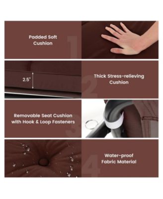 3-Seat Outdoor Porch Swing with Adjustable Canopy and Convertible Bed