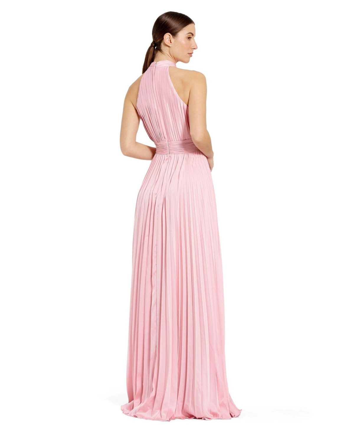 Mac Duggal Women's Pleated Sleeveless Halter Gown