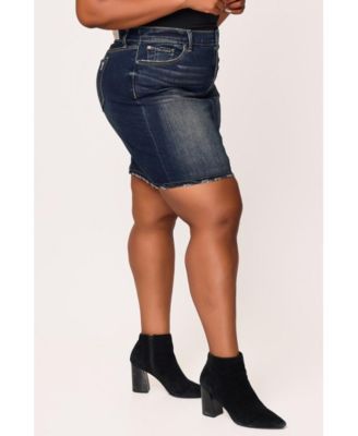 Plus Size Denim Skirt
