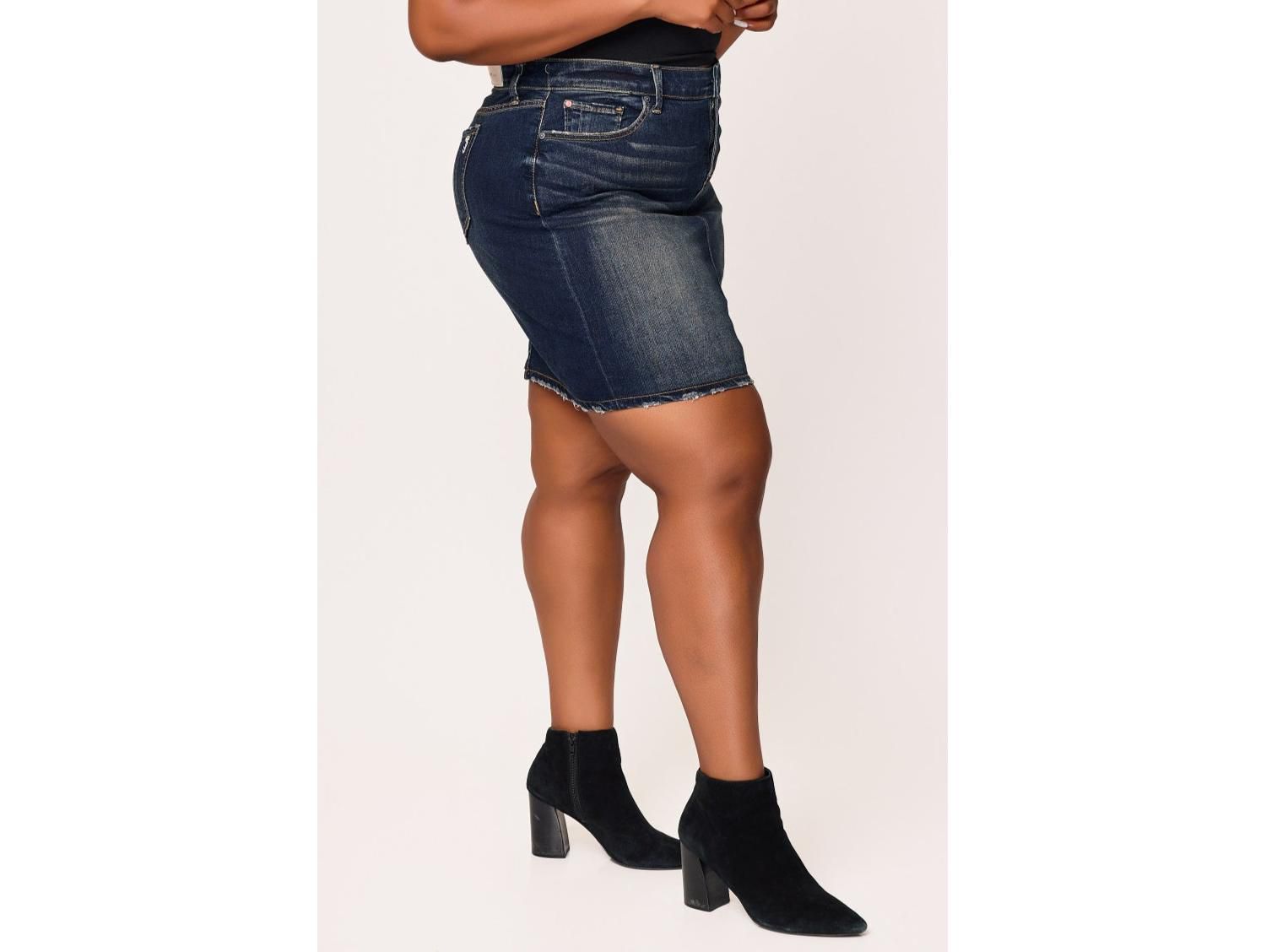 Plus Size Denim Skirt