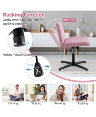 Criss Cross Legged Chair No Wheels 120&deg; Rocking Adjustable Height