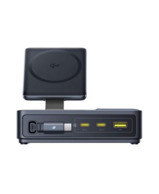 Nomos 5-in-1 Charging Station 140W, Qi2 15W Magnetic Wireless Charger with 100W Retractable Cable