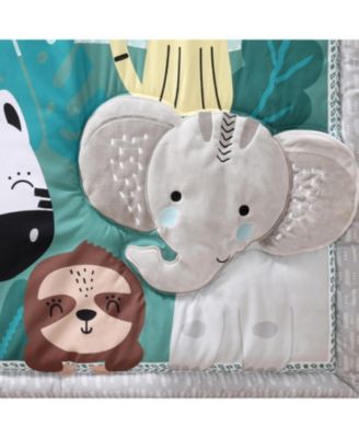 Safari Adventures 8 Piece Baby Nursery Crib Bedding Set, Quilt, Crib Sheets, Crib Skirt, and Mobile