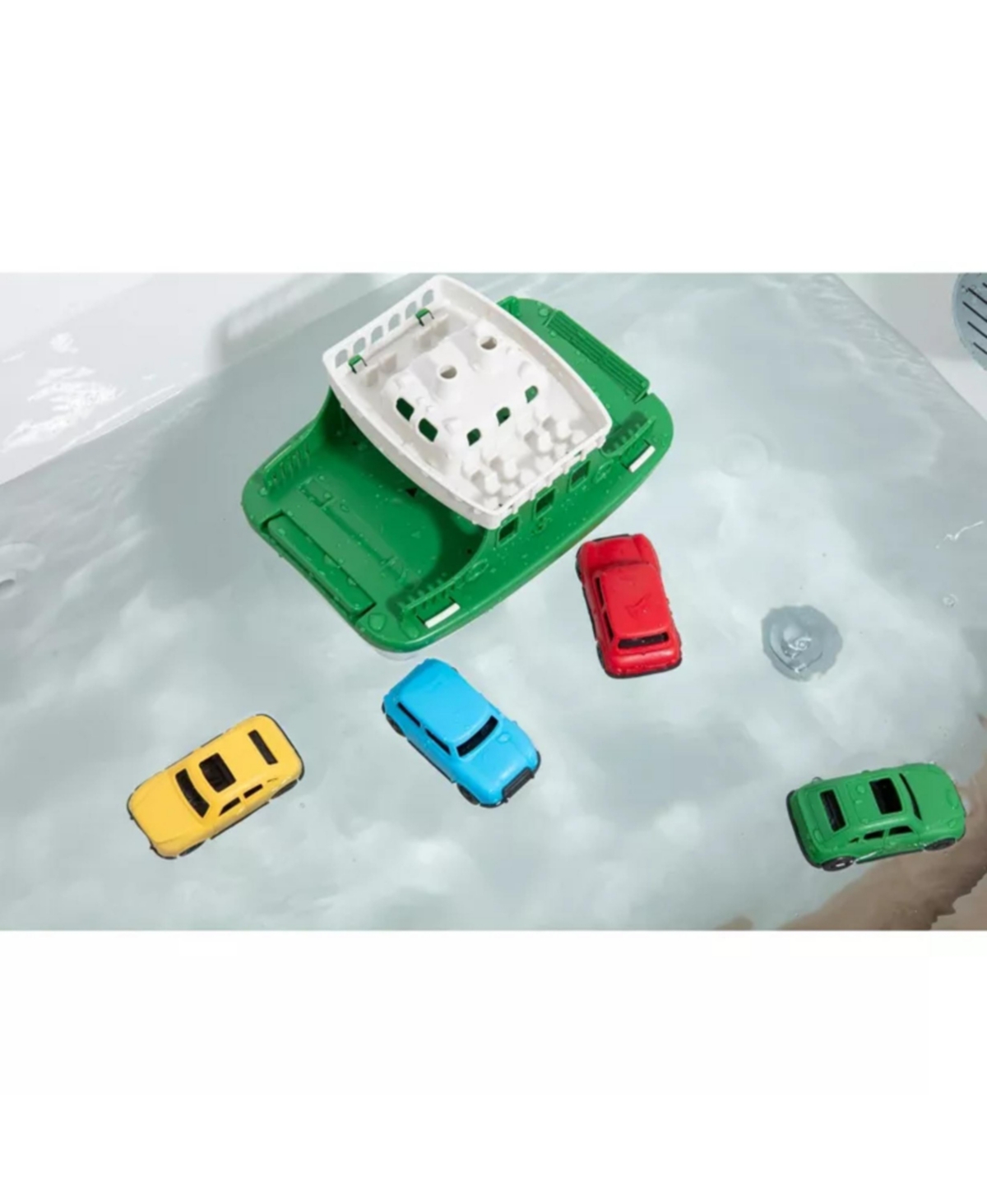 Sperric Toddler Boat Bath Toy Set for Toddlers, Carry Ship & 4 Mini Cars - Fun Water Toys for Bath, Pool, Beach Play, Safe & Non-Toxic Ferry Boat Toy