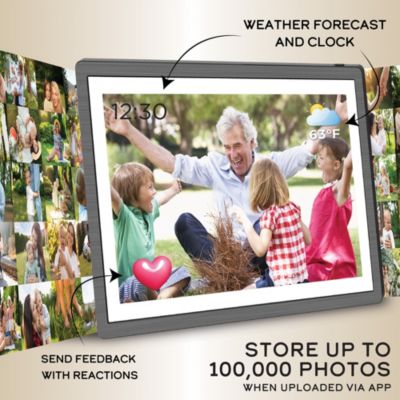 15.6” Smart Digital Photo Frame with Wi-Fi, 2GB Ram + 16GB Built-in Storage, Micro SD Support, Touchscreen Display