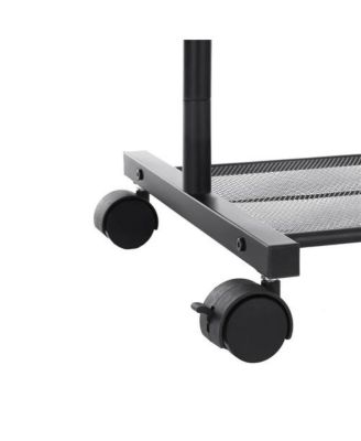 Rolling Garment Rack &amp;#x2013; Steel Tube Clothes Organizer with Bottom Mesh Shelf for Bedroom or Laundry Room