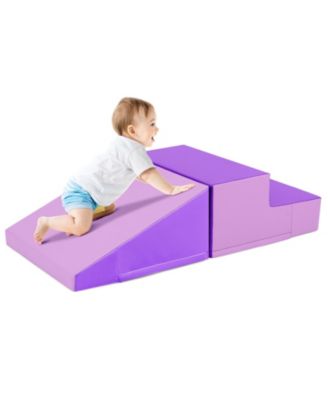 2-Piece Step and Slide Climber for Infants and Toddlers Baby Soft Play Set Foam Blocks