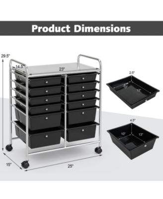 GOUUN 12 Drawers Rolling Cart Storage Scrapbook Paper Organizer Bins