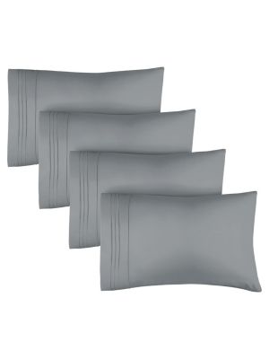Pillowcase Set of 4 Soft Double Brushed Microfiber - Queen