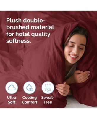 90" W x 90" LPremium Microfiber Duvet Cover Set - Queen