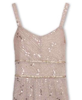 Big Girls Tiered Plisse with Sequin Maxi Dress