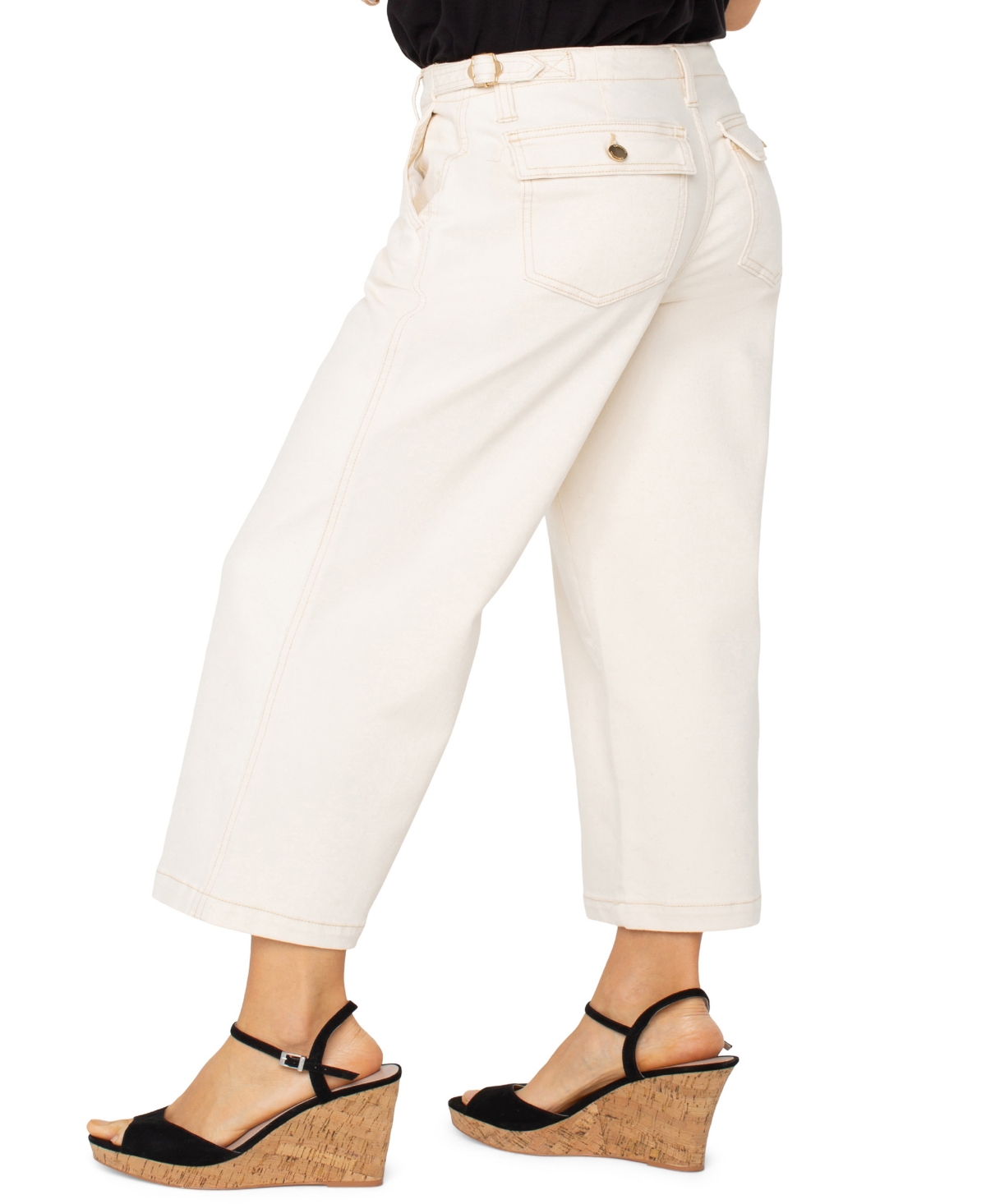 Liverpool Los Angeles Stride High Waist Raw Hem Wide Leg Jeans In Seaside Dunes
