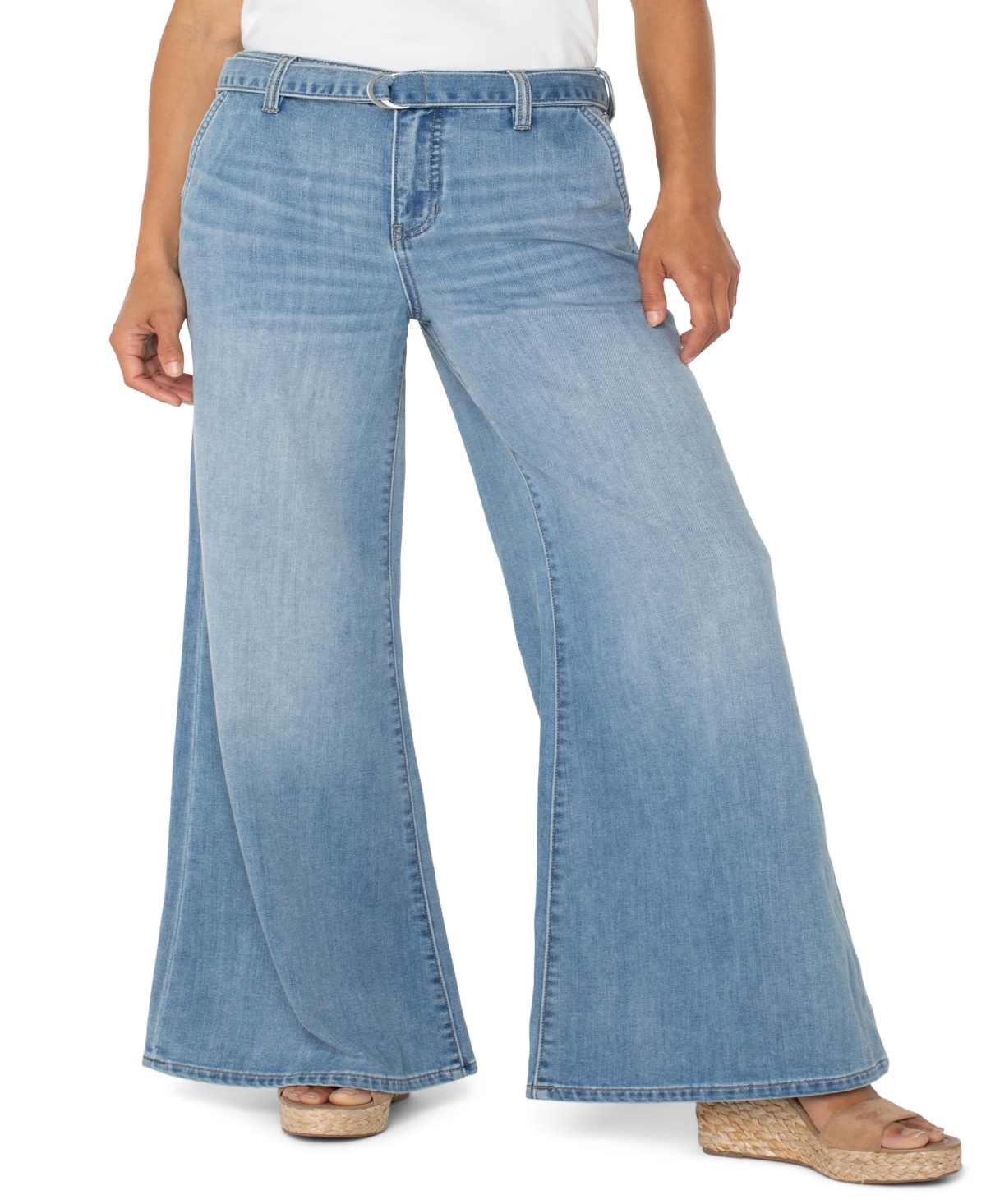 Liverpool Los Angeles Women's High Rise Super Stride Jeans With Belt In Scenic Trail