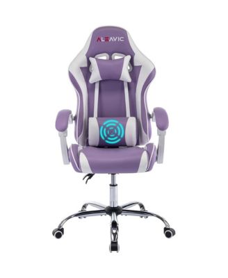1 Pc Faux Leather Gaming Chair Adjustable Reclining Ergonomic Swivel PC Racing Style Sturdy Frame