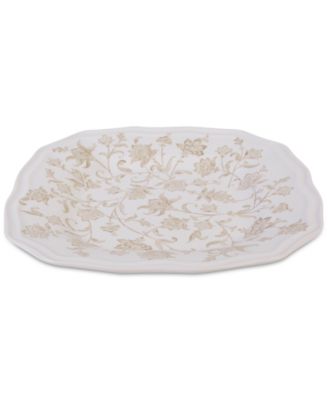 Batik Toile Taupe Porcelain 12 Pc. Dinnerware Set, Service for 4