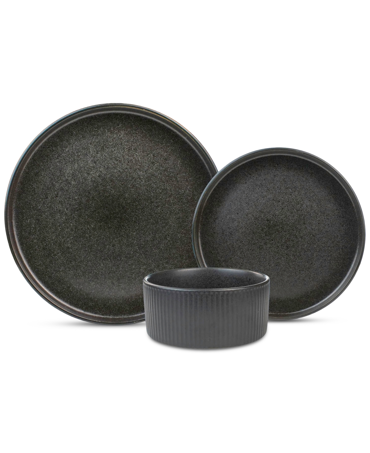 Anderson Stoneware 12 Pc. Dinnerware Set, Service for 4 - Black