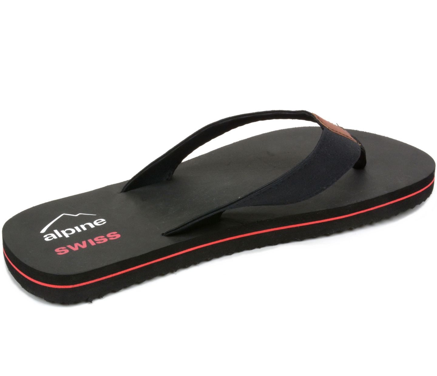 Мужские сандалии Alpine Swiss Flip Flops Beach Sandals EVA Sole Lightweight Comfort Thongs, цвет: Чёрный — фото 3