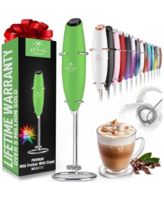 Handheld Milk Frother Stainless Steel Single Whisk with Stand