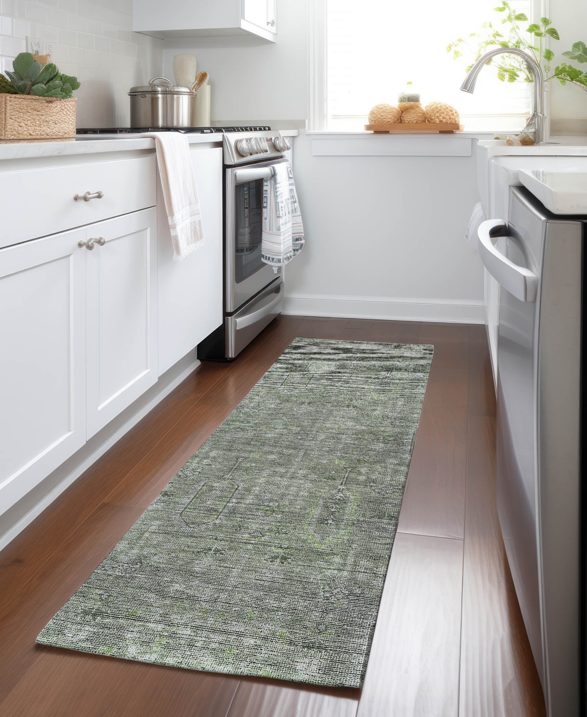Addison Chantille Acn790 2'3''x7'6'' Runner Area Rug In Green