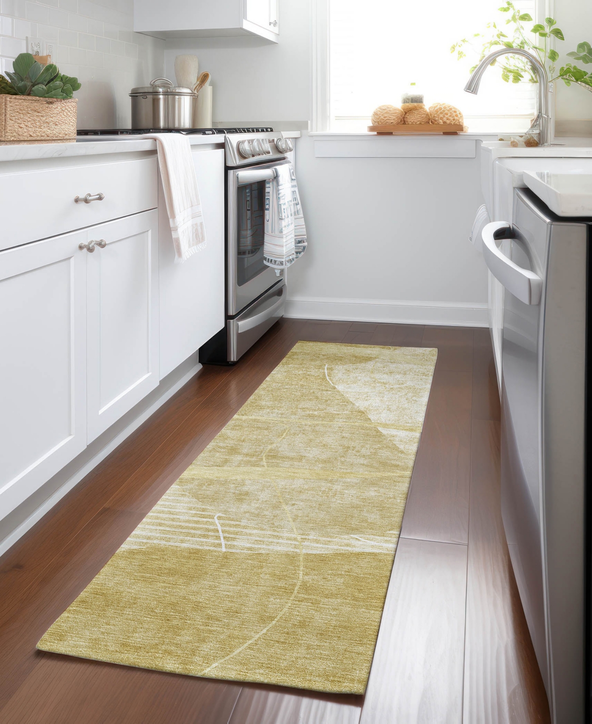 Addison Chantille Acn805 2'3''x7'6'' Runner Area Rug In Wheat