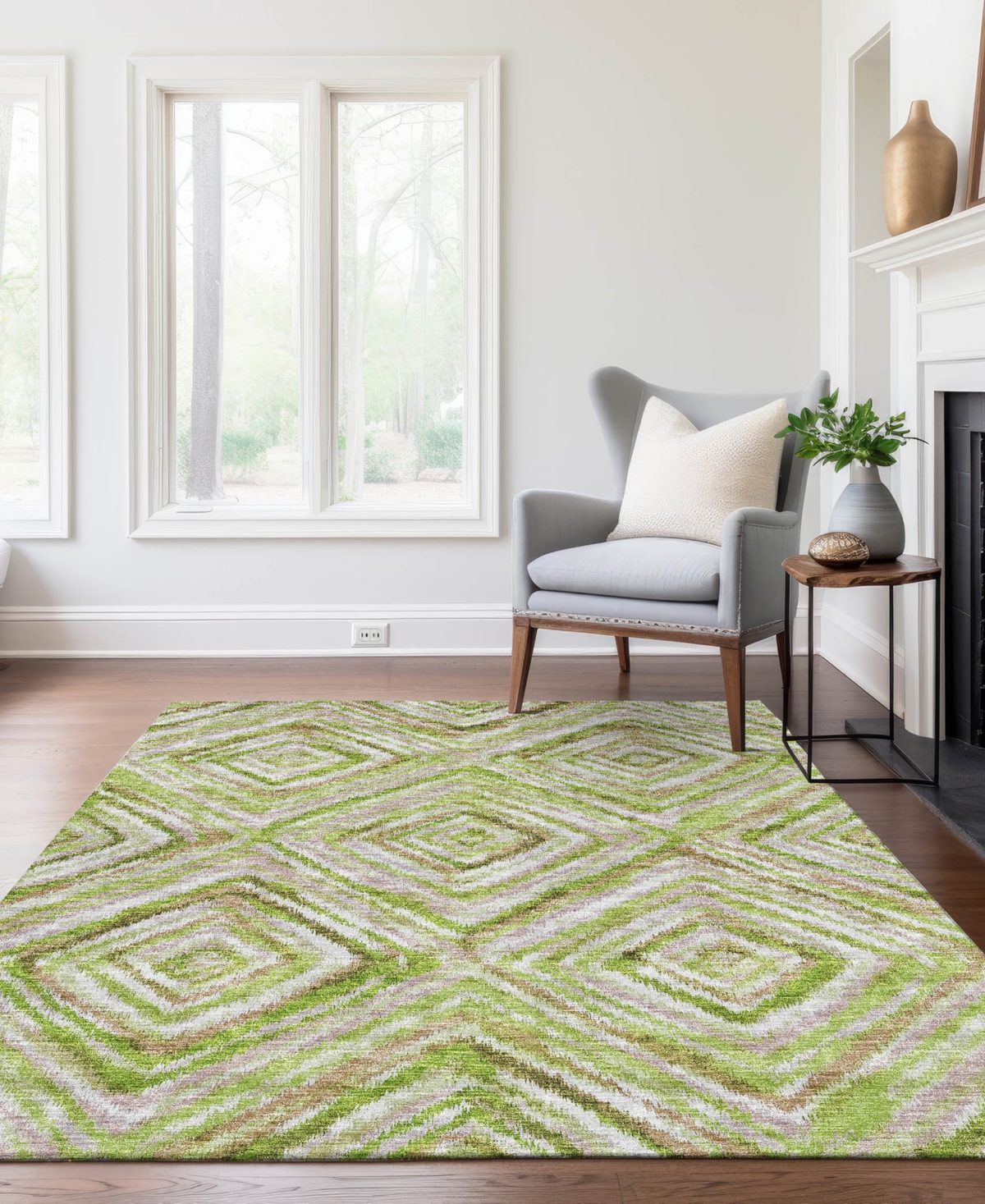 Addison Chantille Acn780 2'6''x3'10'' Area Rug In Green