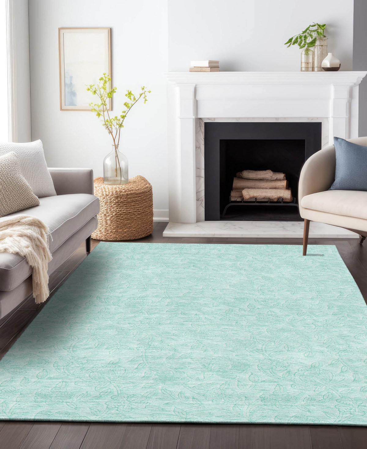 Addison Chantille Acn782 5'x7'6'' Area Rug In Teal