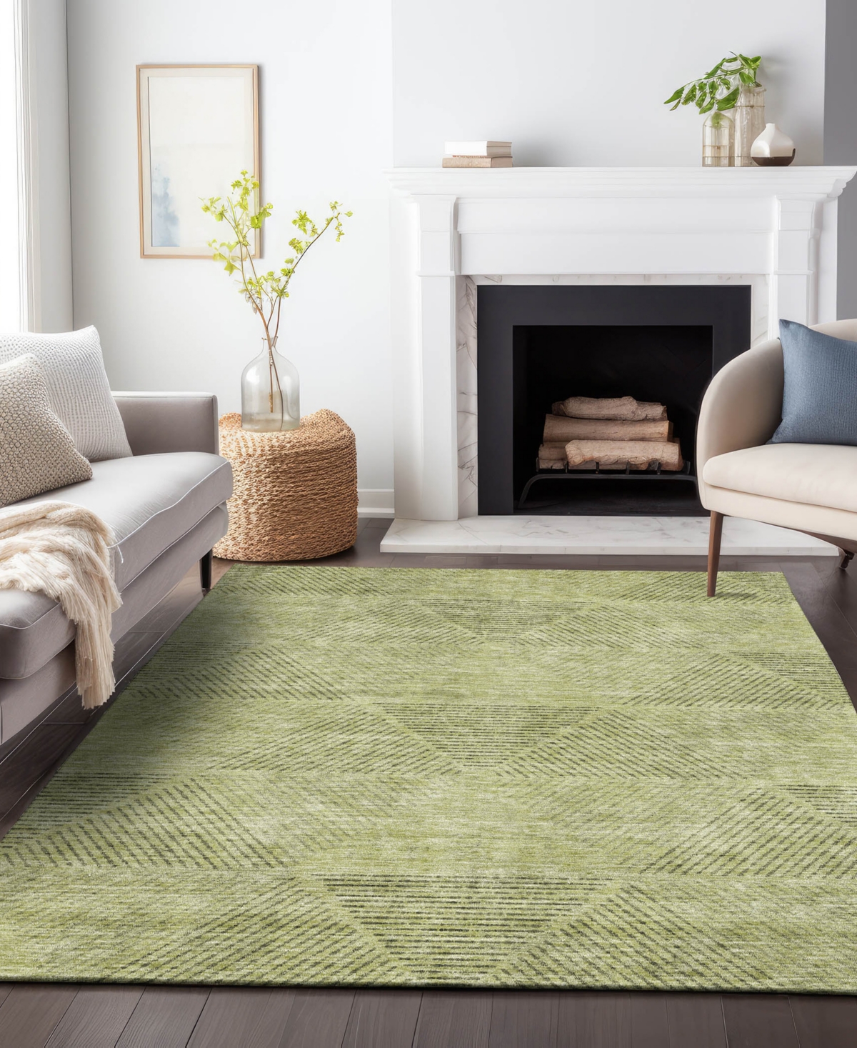 Addison Chantille Acn777 9'x12' Area Rug In Sage