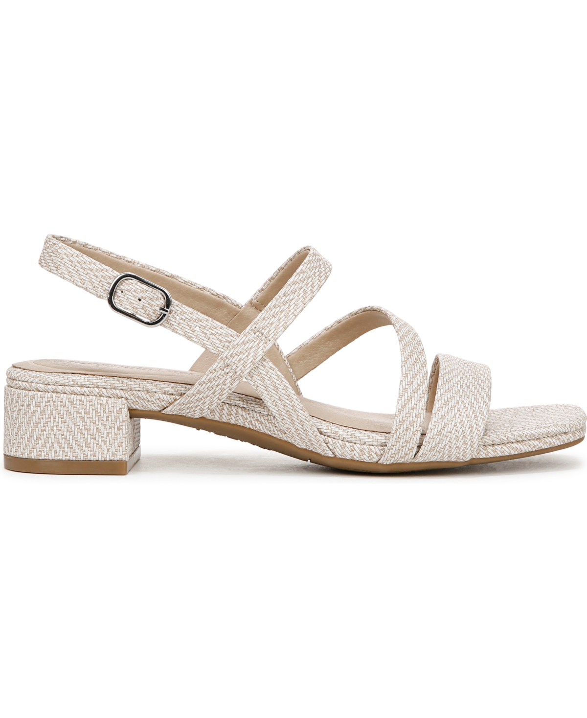 Shop Lifestride Women's Janet Square Open Toe Slingback Dress Sandals In Bone Faux Leather