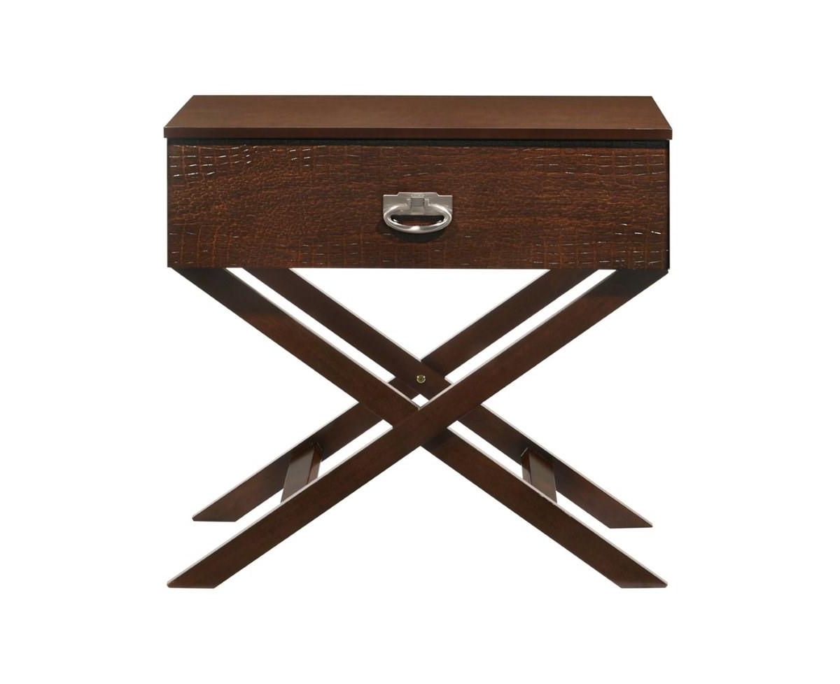 Slickblue Wood 1-Drawer End Table Nightstand with X-Legs for Stylish Storage and Organization