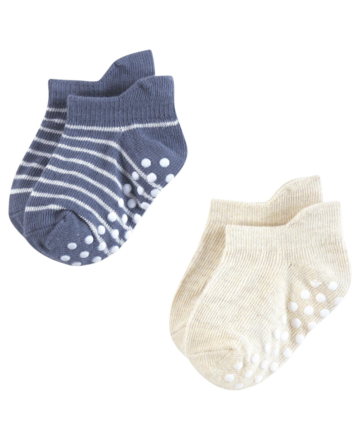 Hudson Baby Baby Boys Hudson Non-Skid No-Show Socks Asst Stripes, Months
