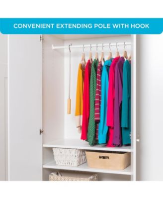 Closet Reacher Pole with Hook and Wooden Handle. Adjustable 2.75 to 5 Feet