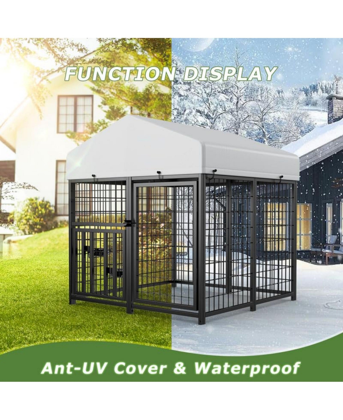 Lovmor Stainless Steel Dog Kennels,Panel Metal Yard Kennel, for Dog