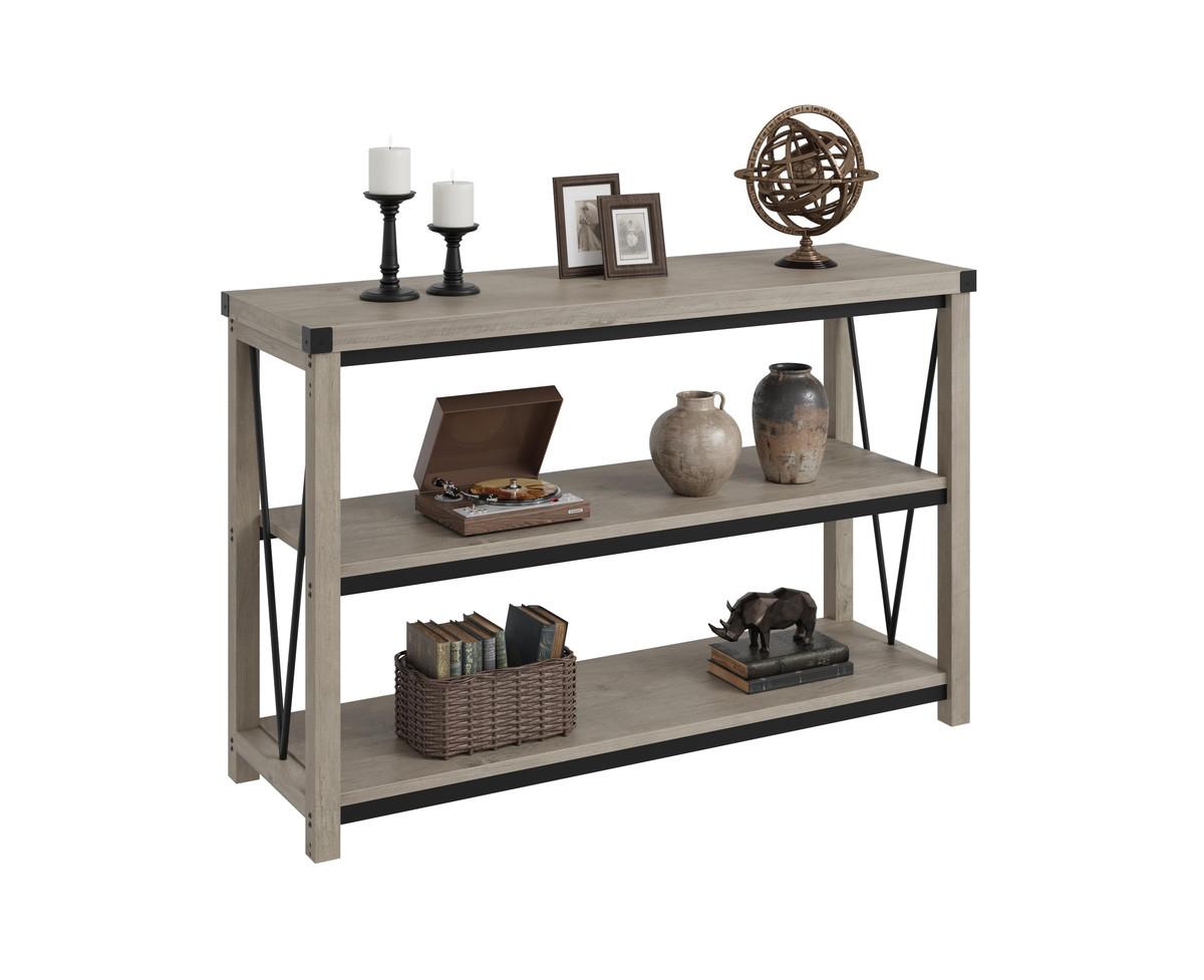 gaomon Farmhouse Entryway Table,47 Narrow Long Console Table with Storage, 3 Tier Wood Console Table for Living Room, Farmhouse Sofa Tables Behin