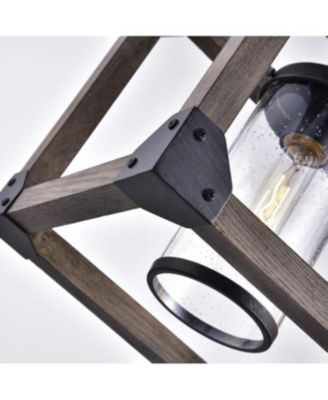 4 Light Adjustable Dimmable Rectangle Chandelier with Wrought Iron Accents