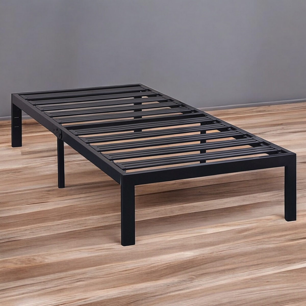 Slickblue Heavy Duty Metal Platform Bed Frame with Wide Steel Slats