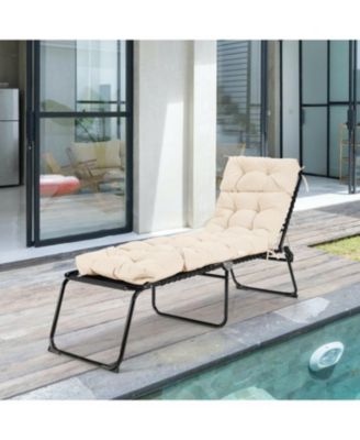 GOUUN Outdoor Lounge Chaise Cushion with String Ties for Garden Poolside