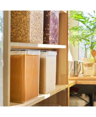 4 Pack (6.5L/219.79 Oz) Airtight Food Storage Containers with Locking Lids, Measuring Cups & Labels