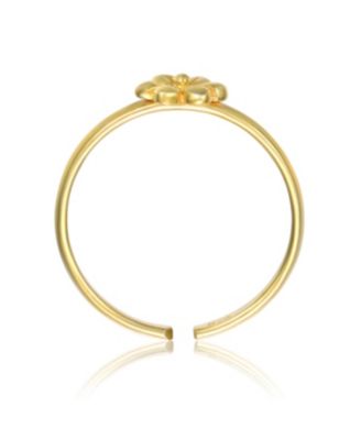 14k Gold Plated Daisy on Top Adjustable Ring