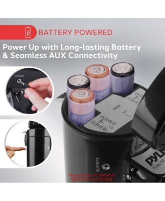 Megaphone PA Speaker with Siren, Handheld Mic & AUX Input - 50W, 1,700+ Yard Range