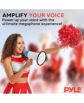 Portable Megaphone with 20W Power, Siren, MP3 Input, Adjustable Volume, Shoulder Strap, Lightweight Bullhorn