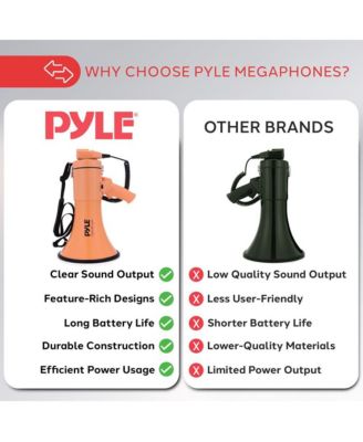 50-Watt Portable Megaphone with Siren, MP3 Input, Automatic Siren, Shoulder Strap, Lightweight