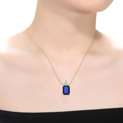14K Gold Plated Celestial Cascade Blue Necklace