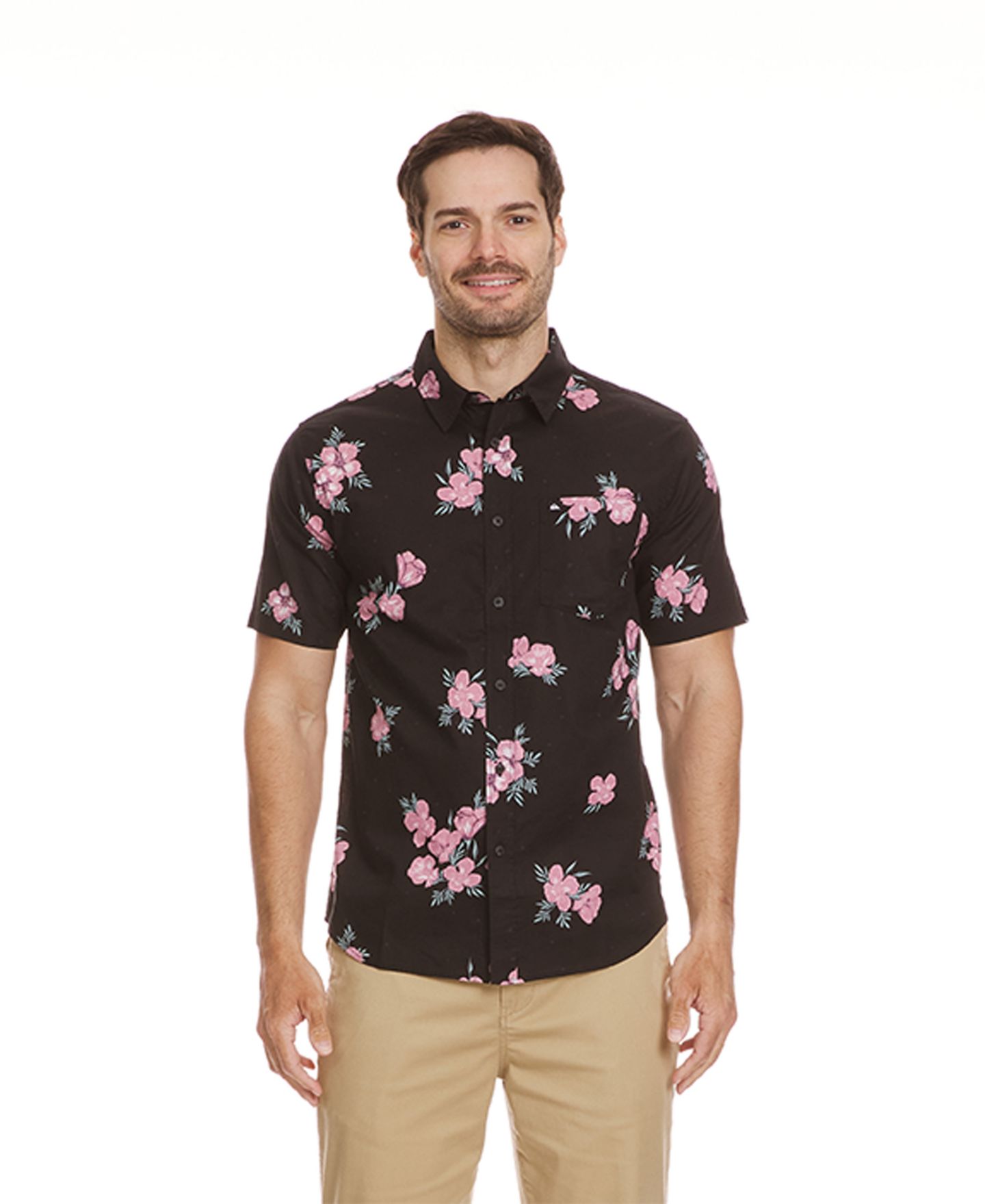 Мужская рубашка Quiksilver Habitats Classic Woven, цвет: Чёрный — фото 1